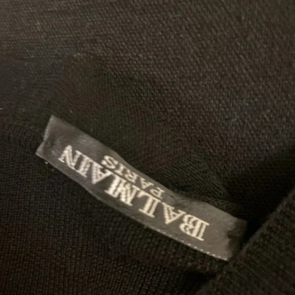 BALMAIN Wool Silver Metal Chain Fringe Embellished Tunic Dress 44 - Picture 8 of 8